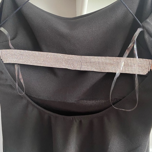 Windsor Black Dress with Rhinestone Strap Detail - Picture 3 of 4